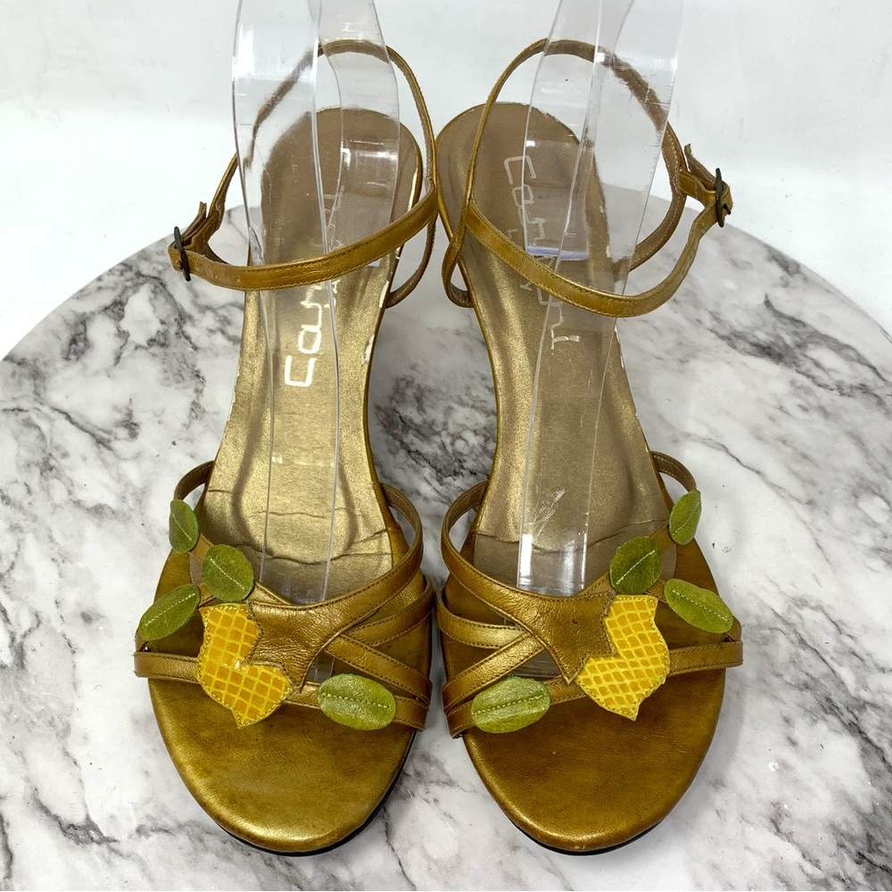 VTG Carlini Lady Floral Detail Pumps 38 Retro Pinup Classic Cocktail Evening - Picture 6 of 16